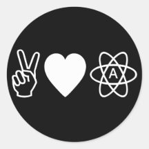 Peace Love Atheism Sticker