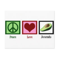 Peace Love Avocado Post Cards