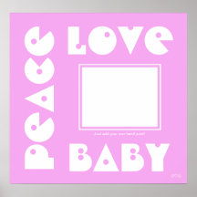 Peace Love Baby  - Add your own hand-print