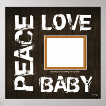 Peace Love Baby  - Add your own hand-print
