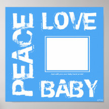 Peace Love Baby  - Add your own hand-print