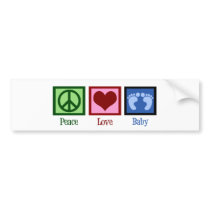 Peace Love Baby Boy Bumper Sticker