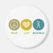 Peace Love Backpack Fridge Magnet