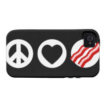 Peace Love Bacon iPhone 4 Cover