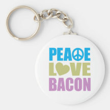Peace Love Bacon Key Chain