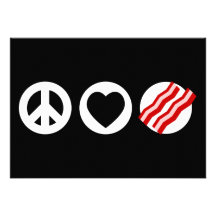 Peace Love Bacon Personalized Announcement