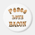 PEACE LOVE BACON REFRIGERATOR MAGNETS