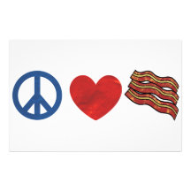 Peace Love Bacon Stationery