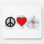 Peace Love Badminton Emblem Mousepads
