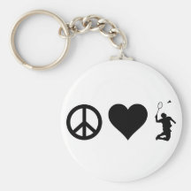 Peace Love Badminton Key Chains
