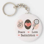 Peace Love Badminton Keychain