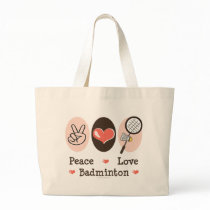 Peace Love Badminton Tote Bag