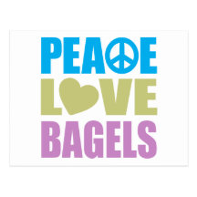 Peace Love Bagels Postcard
