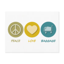 Peace Love Baggage Postcard