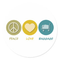 Peace Love Baggage Sticker
