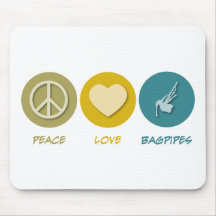 Peace Love Bagpipes Mouse Mats