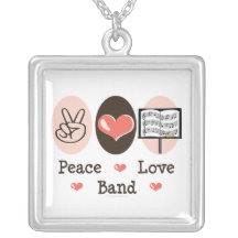 Peace Love Band Necklace