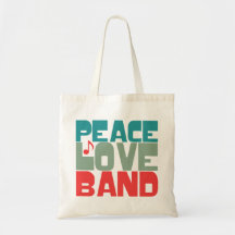 Peace Love Band Tote Bags