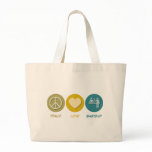 Peace Love Bartend Tote Bags