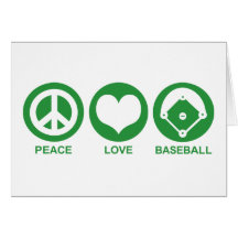 Peace Love Baseball Greeting Card