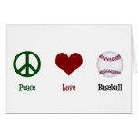 Peace Love Baseball Greeting Cards