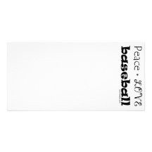 Peace Love Baseball Personalized Photo Card