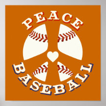 Peace Love Baseball Print