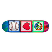 Peace, Love, Baseball Skate Board