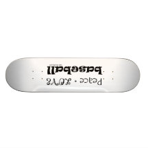 Peace Love Baseball Skate Deck