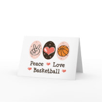 Peace Love Basketball Blank Greeting Card