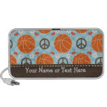 Peace Love Basketball Doodle Speakers Personalized