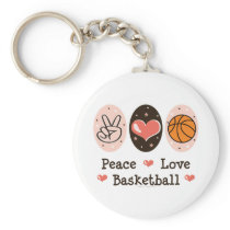 Peace Love Basketball Key Chain