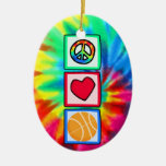 Peace, Love, Basketball Ornament