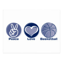 Peace Love Basketball Postcard