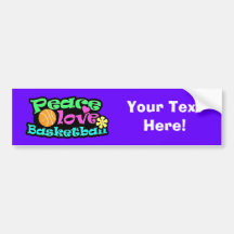 Peace, Love, Basketball; Retro Bumper Stickers