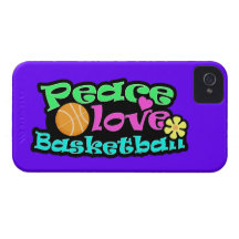 Peace, Love, Basketball; Retro iPhone 4 Case-Mate Cases