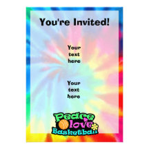 Peace, Love, Basketball; Retro Personalized Announcement