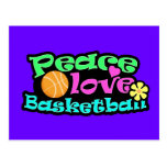 Peace, Love, Basketball; Retro Postcard
