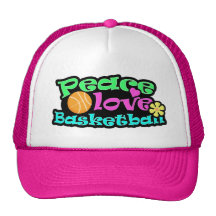 Peace, Love, Basketball; Retro Trucker Hat