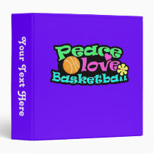 Peace, Love, Basketball; Retro Vinyl Binders
