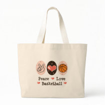 Peace Love Basketball Tote Bag