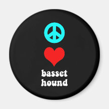 Peace love Basset Hound Fridge Magnet