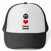 Peace love Basset Hound Mesh Hats