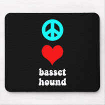 Peace love Basset Hound Mouse Pads