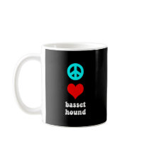 Peace love Basset Hound Coffee Mugs