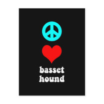 Peace love Basset Hound Postcard