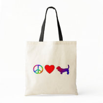 Peace Love Basset Hounds Canvas Bag