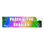 Peace Love Beagles Bumper Sticker