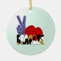 Peace Love Beagles Christmas Ornaments