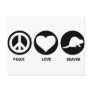 Peace Love Beaver Postcard